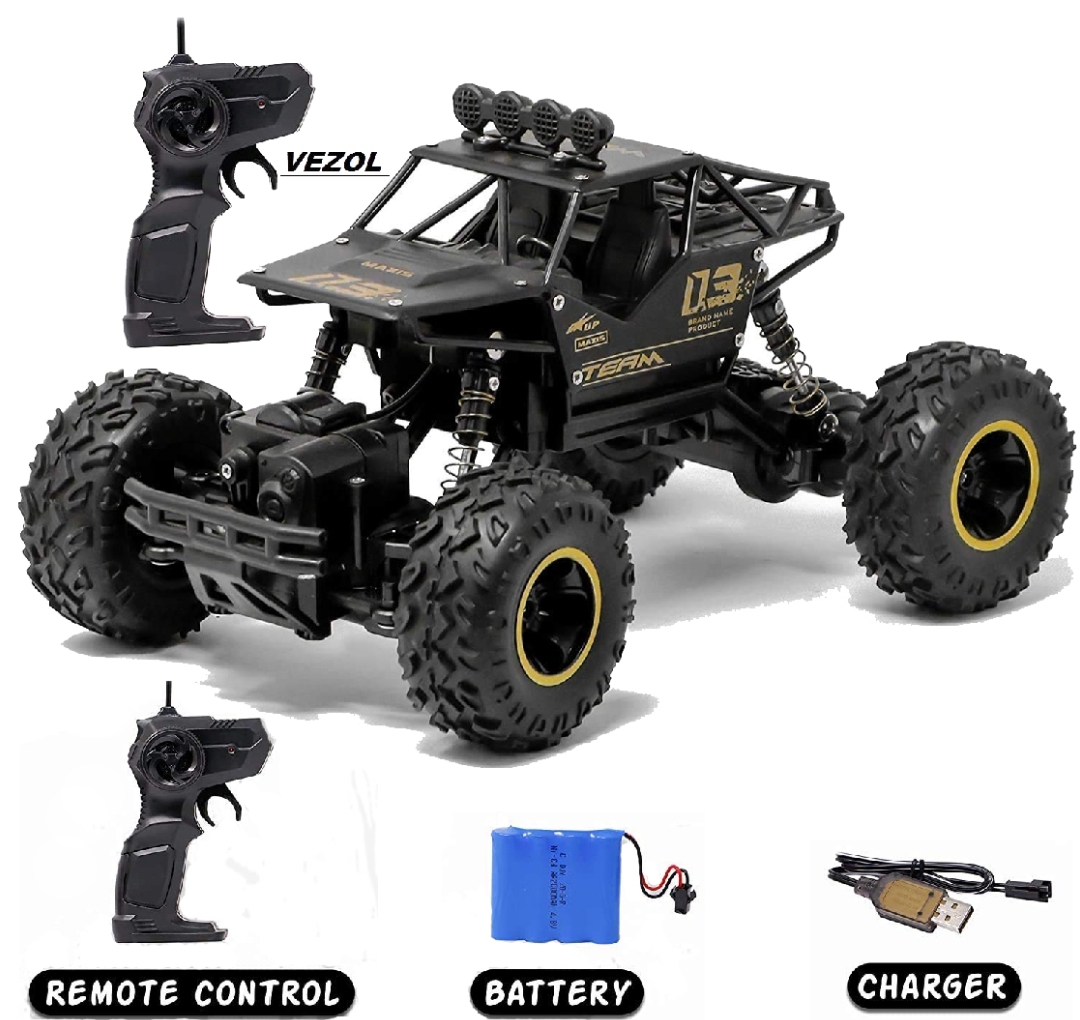 Smoke Rock Crawler Electric RC Vehicles Alloyed Remote Control Booster Spray Toy Car for Kids & Boys Monster RC Truck with Rechargeable Rc Car 4x4 High Speed"Electric RC Rock Crawler Car – 4WD Off-Road Remote Control Truck with Smoke & Spray Effect – , Re