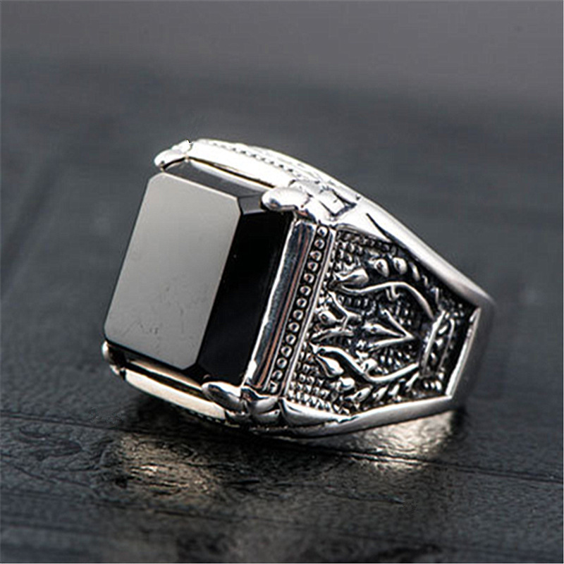 New 925 Silver Vintage Men Big Ring for Man Women Sterling-silver Wedding Simple Jewelry Engagement  Fashion Party Ring
