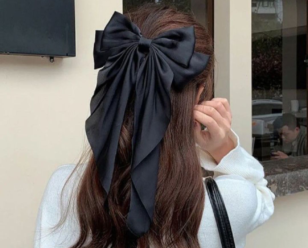 1 PC SILK BIG BOW HAIR CLIP FOR GIRLS AND WOMEN'S