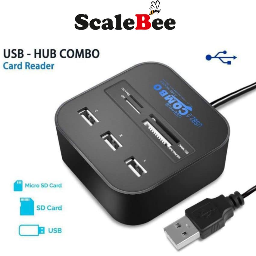 High Speed USB Hub 2.0 3 Ports With Card Reader Mini Hub USB Combo USB Splitter Adapter For PC Laptop Computer