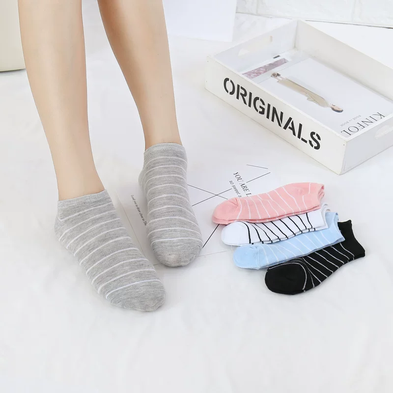 Women's Cotton Ankle Socks Pack of 5 Comfortable and Stretchable