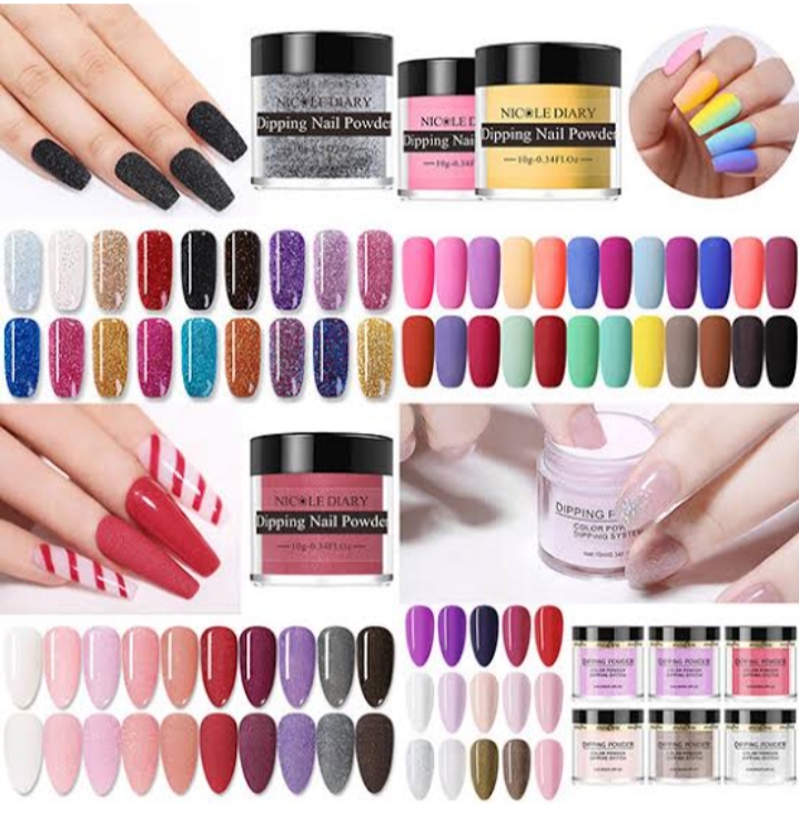 3 PCs Nail Dip Powder Colorful Matt Glitter Shiny Dipping Powder for Nail Art 10g
