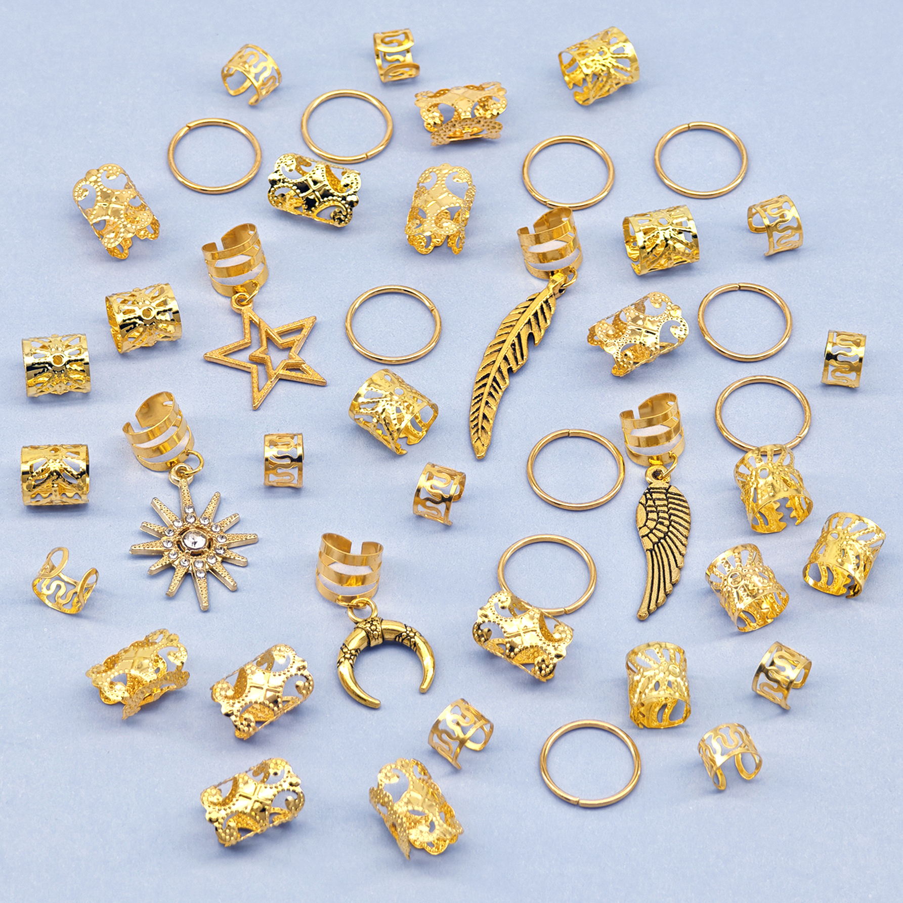 Alloy Braid 45Pcs Hair Rings Dreadlock Jewelry Accessories for Braids Loc Hair