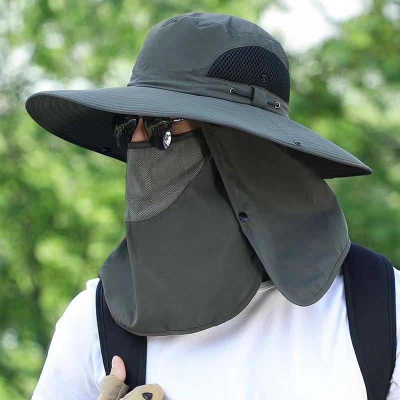New 1Pcs Full Face Cover Fishing Hat Sun Cap With Mask Summer Hat Mountaineering Sun Protection Anti UV Hiking Hat Women Men