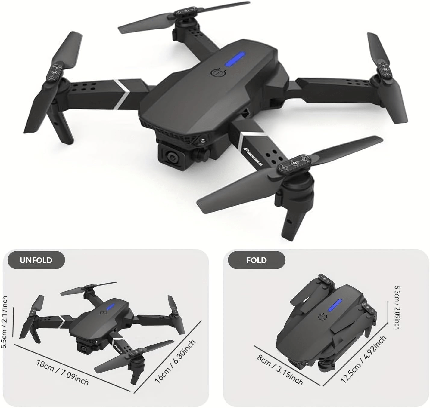 New E88Pro  Double Camera Drone With Obstacle Avoidance High Quality Quadcopter Foldable Camera Drone High Quality Camera Drone