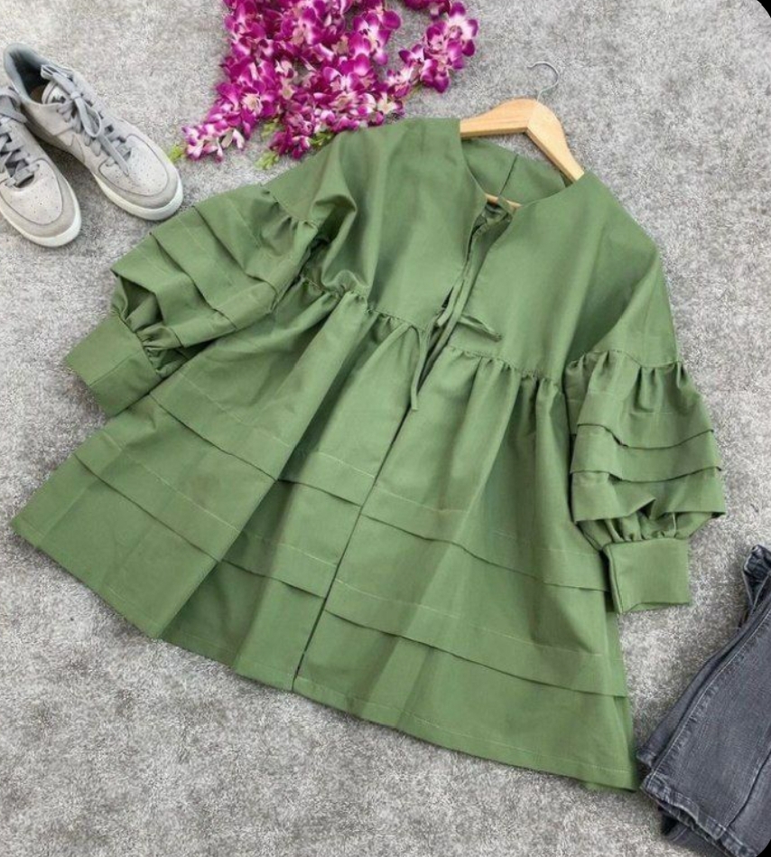 New stylish and attractive frock short kurti high quality fabric korean frock