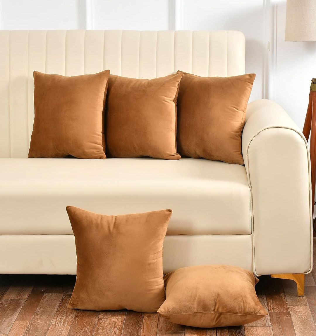 Pack Of 5 Plain Velvet Cushion Covers
