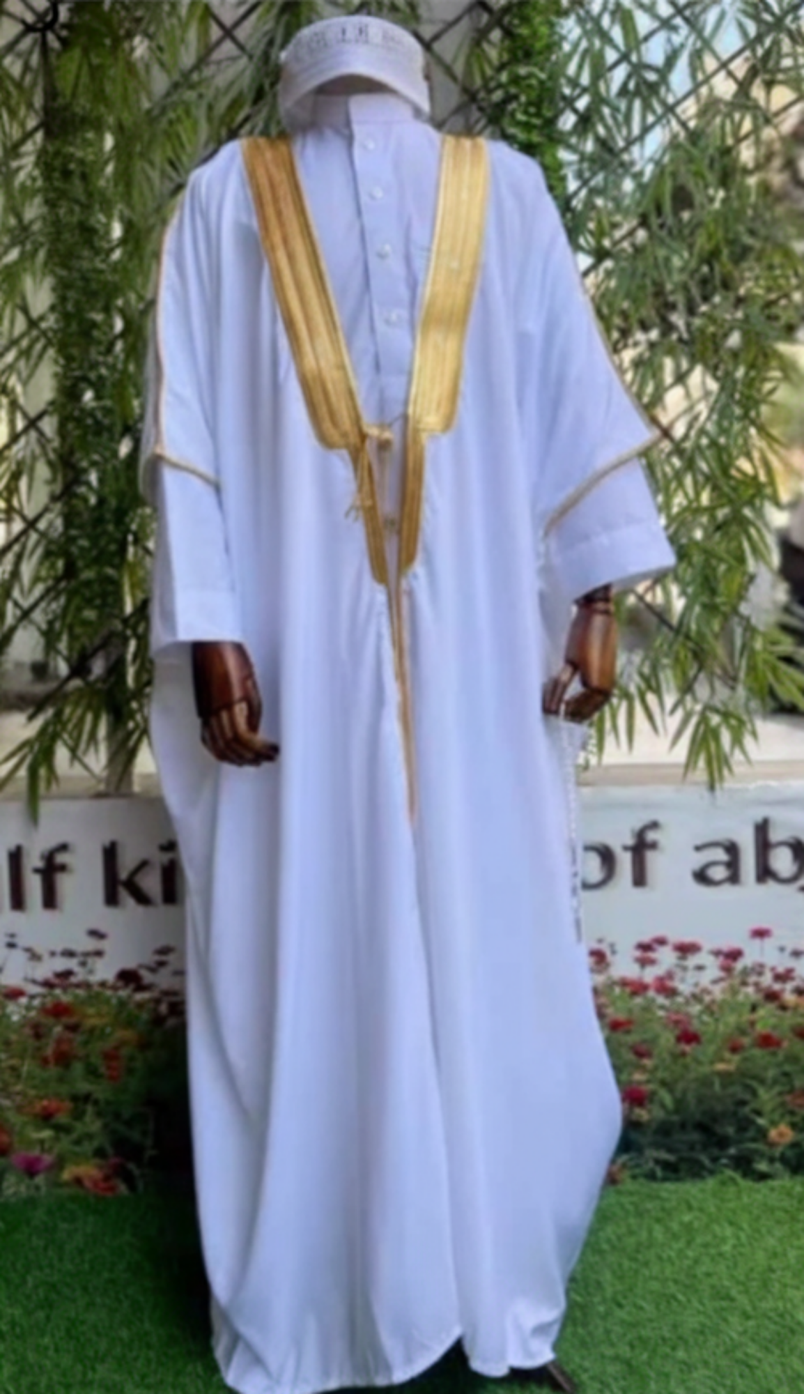 BISHT CLOAK ARAB DRESS THOBE SAUDI MENS ROBE EID kaftan. Half Sleeves
