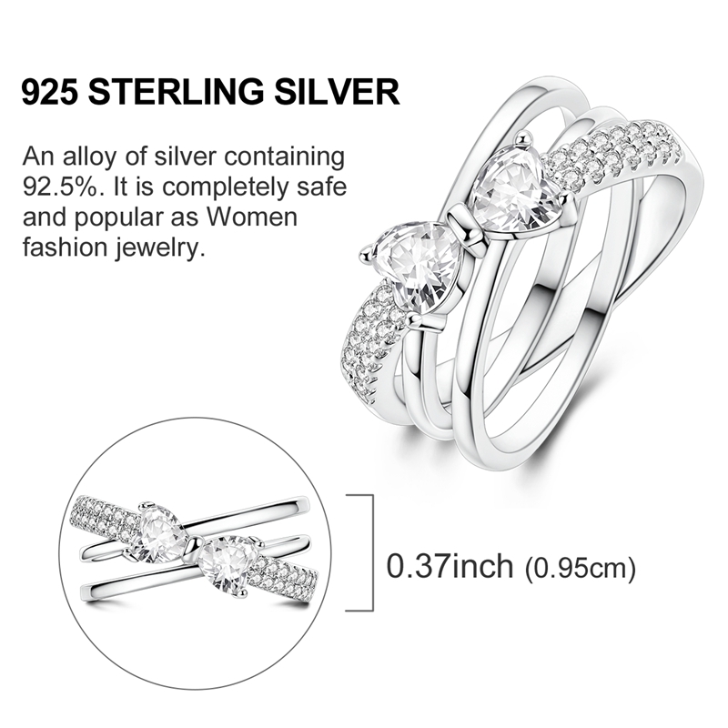 Original 925 Silver Ring Sparking Infinite Love Starry Night Rings For Women Girls Jewelry Birthday Anniversary Engagement 
