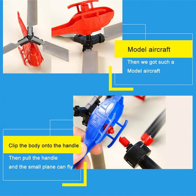 Express Deals Hub:Pull Line Helicopter Toy for Kids Fly Drawstring Small Plane Outdoor Draw Rope Take Off Interactive Educational Toys Gift