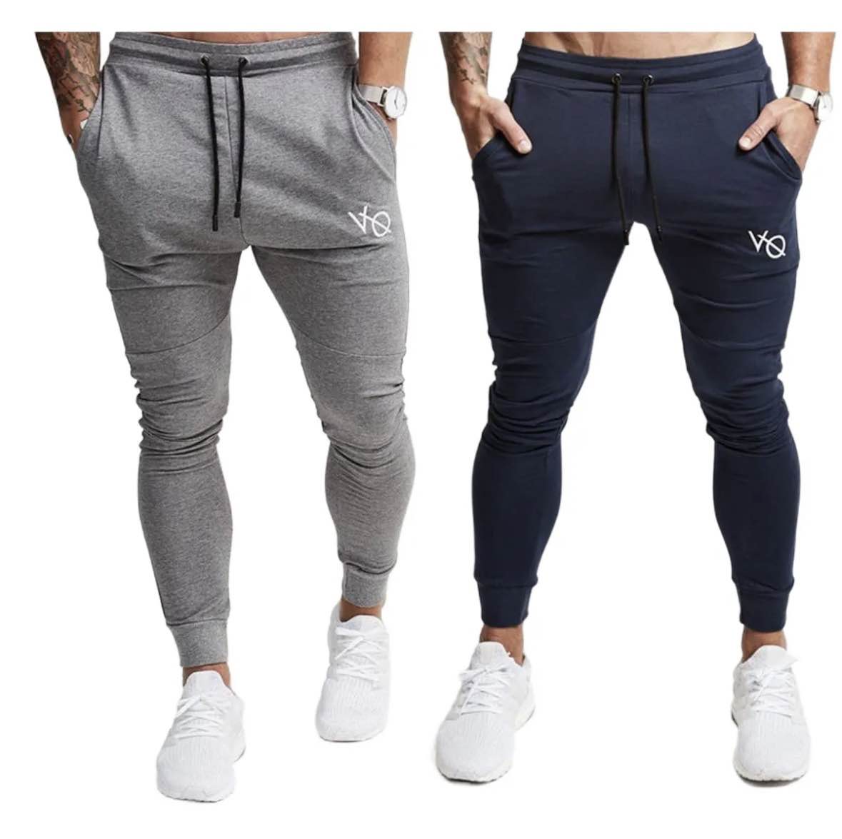 BURNOUT.PK NEW TRENDY SUMMER COLLECTION PREMIUM QUALITY PACK OF 2 PRINTED GREY AND BLUE TROUSER FOR MENS