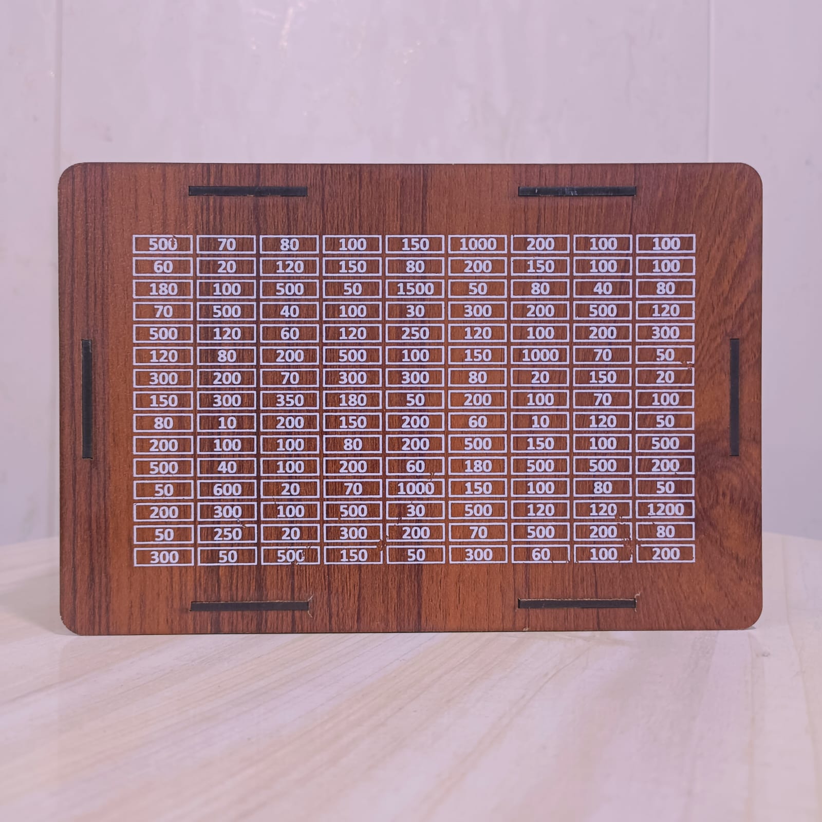 50,000 PKR Target Wooden Money Box with Daily Savings Tracker