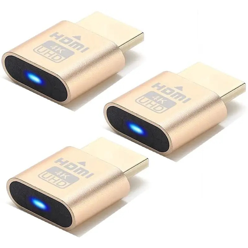 1-3pcs LED Display HDMI Virtual Display 4K HDMI DDC EDID Dummy Plug Display LED Cheat Virtual Plug HDMI Dummy Emulator Adapter