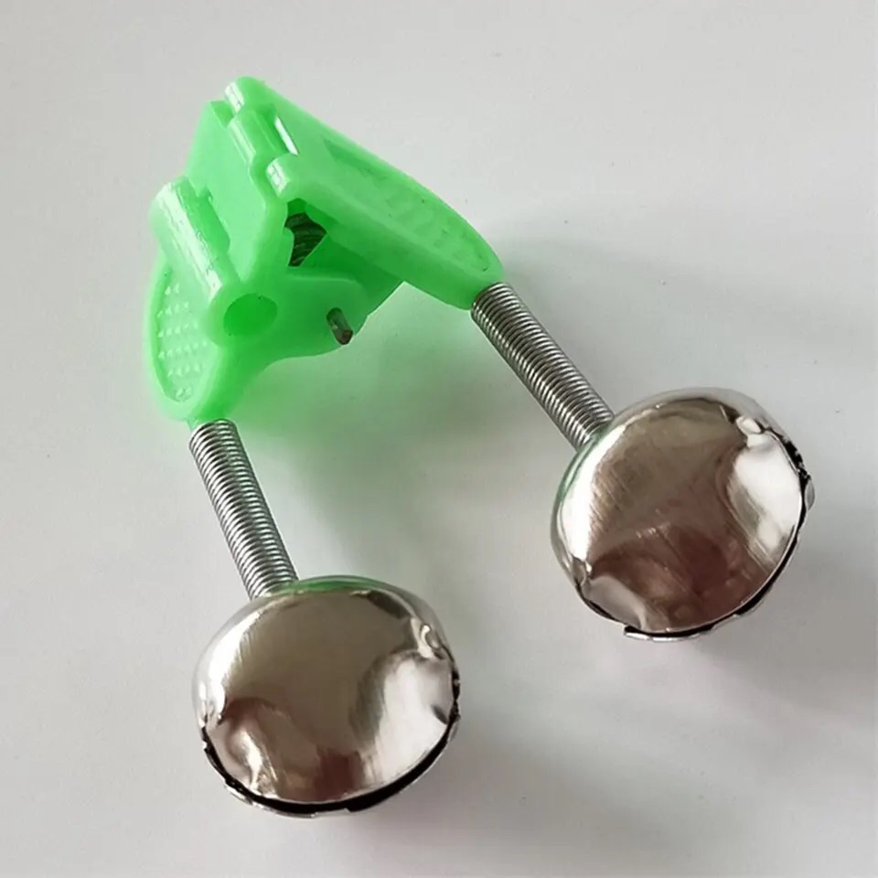 5 Pcs Fishing Rod Float Twin Bells Ring Fish Bait Bite Alarm Stainless Steel