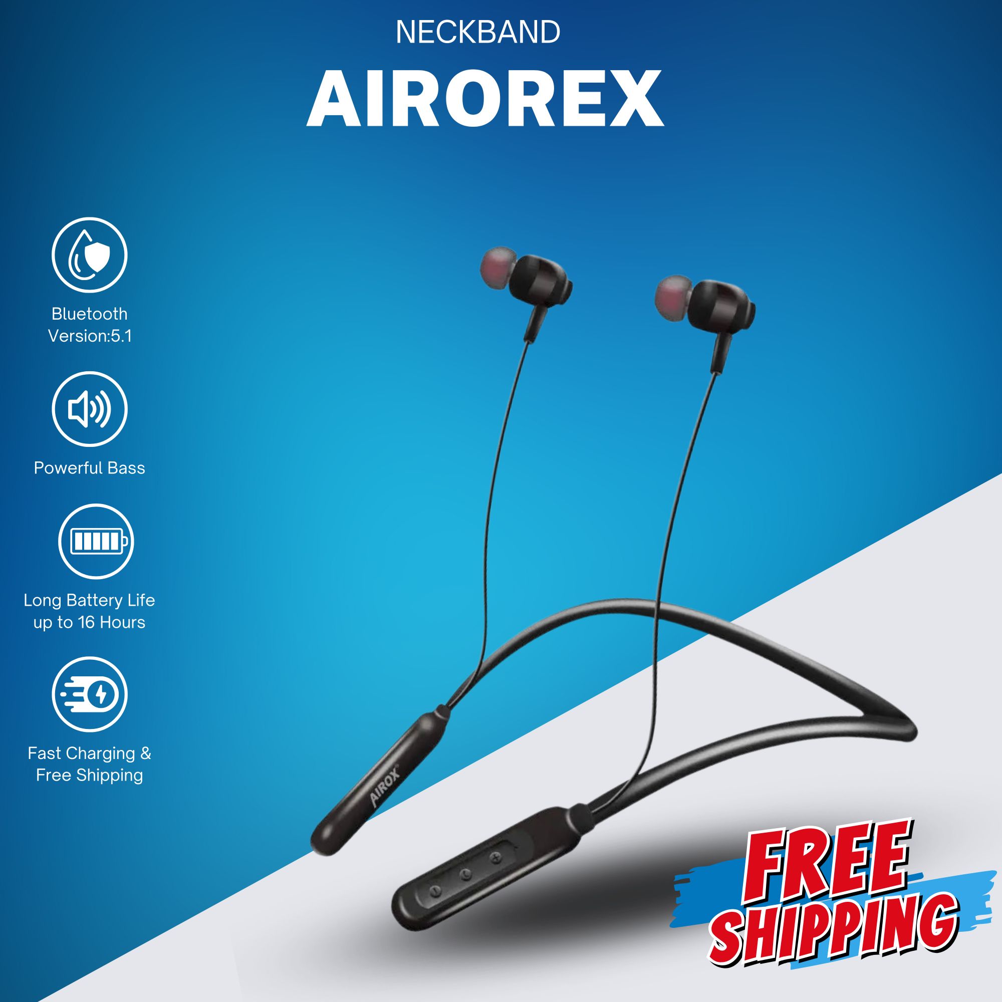 Airox Wireless handsfree Neckband NB -41 | Handsfree with Bluetooth