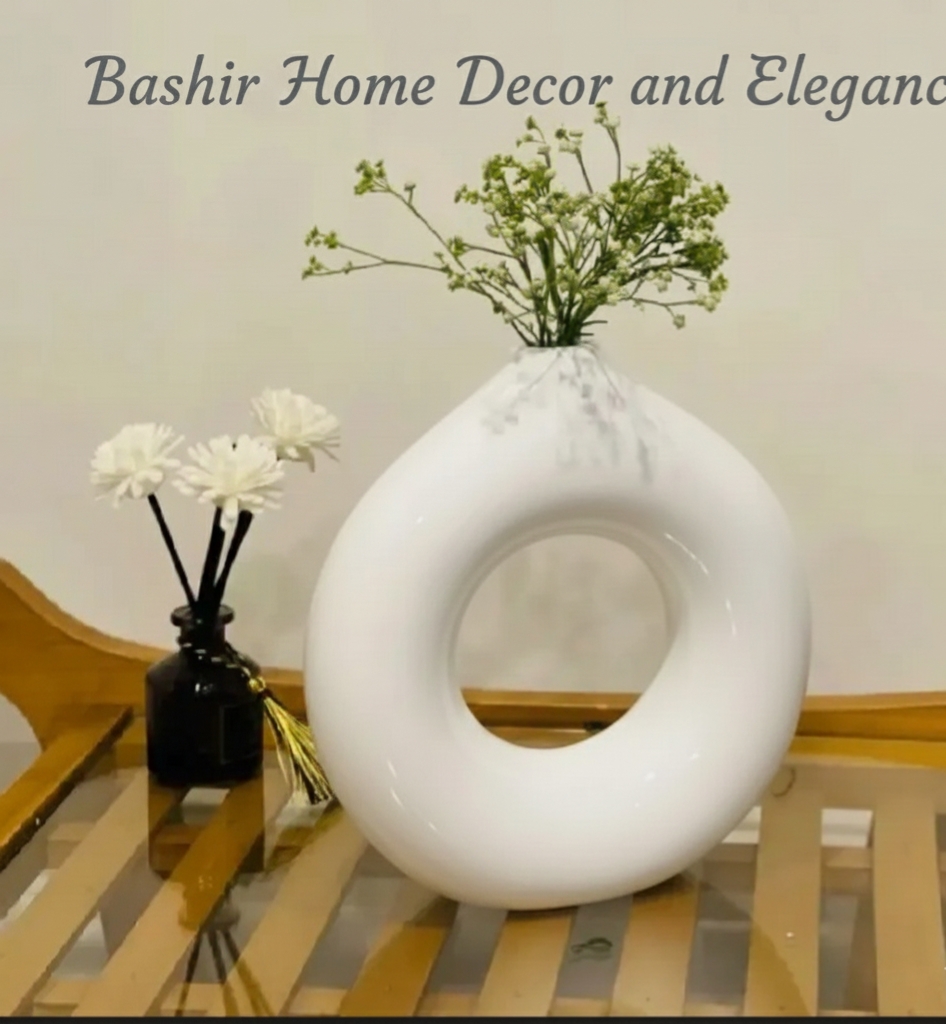 Donut Vase for Home Decor Minimalist Ceramic Living Room Decoration