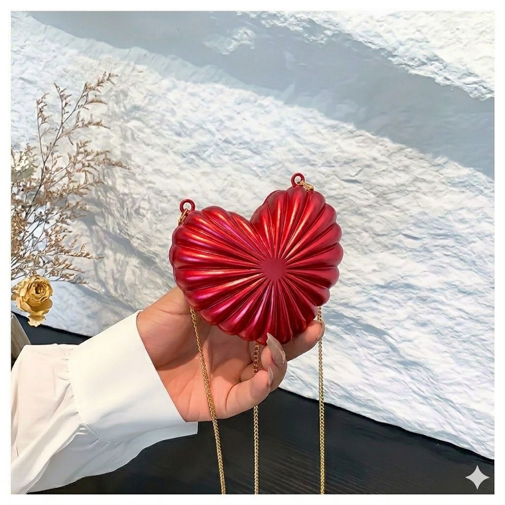 Trendy Acrylic Moon Shaped Base Box Mini Clutch for Girls | Luxury Oval Bow, Heart, Shell, Flower Shape Evening Handbag | Eid Festival, Party, Wedding & Formal Fashion Bag(Perfect Gift For Her)