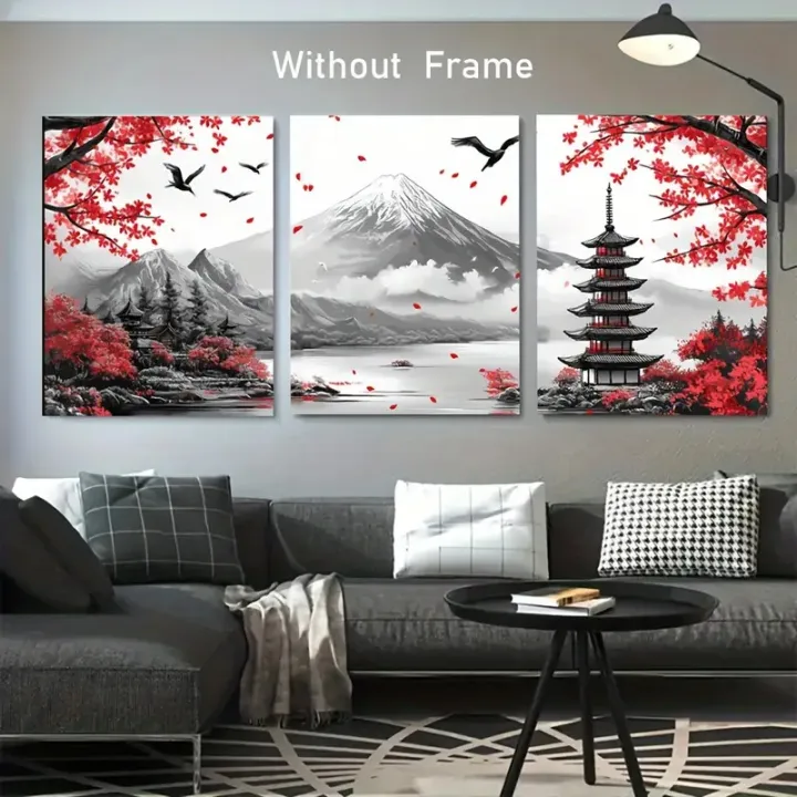 Set of 3 Japanese Theme | Nature Wall Art