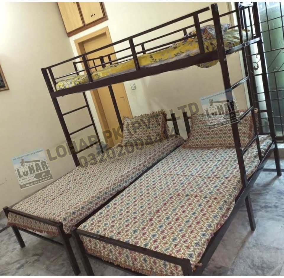 Bunk Bed Over Two Single Beds / Double Dacker Bed on 2 Twin Size