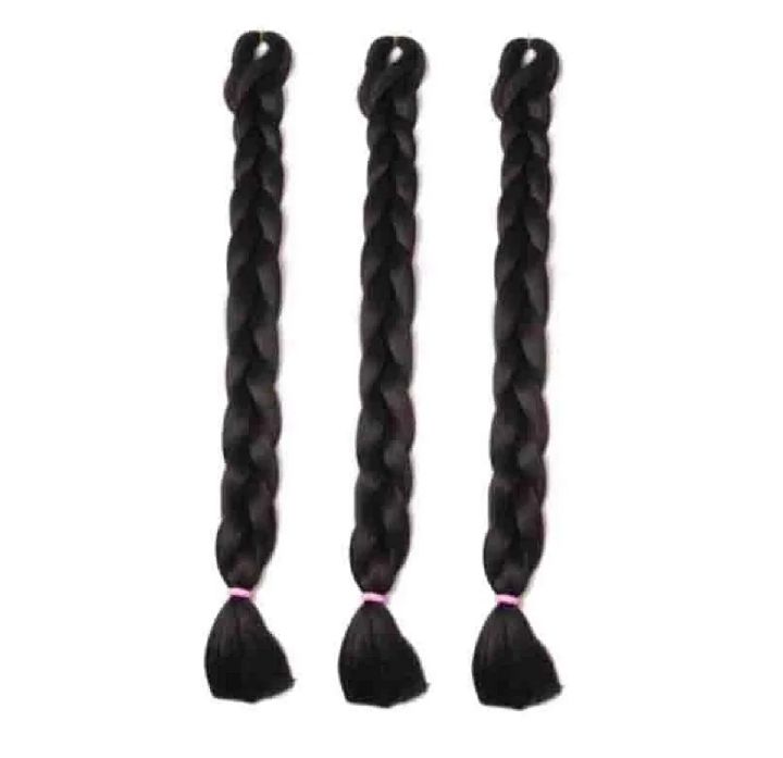 Black Braided Hair Extension Choti for Women