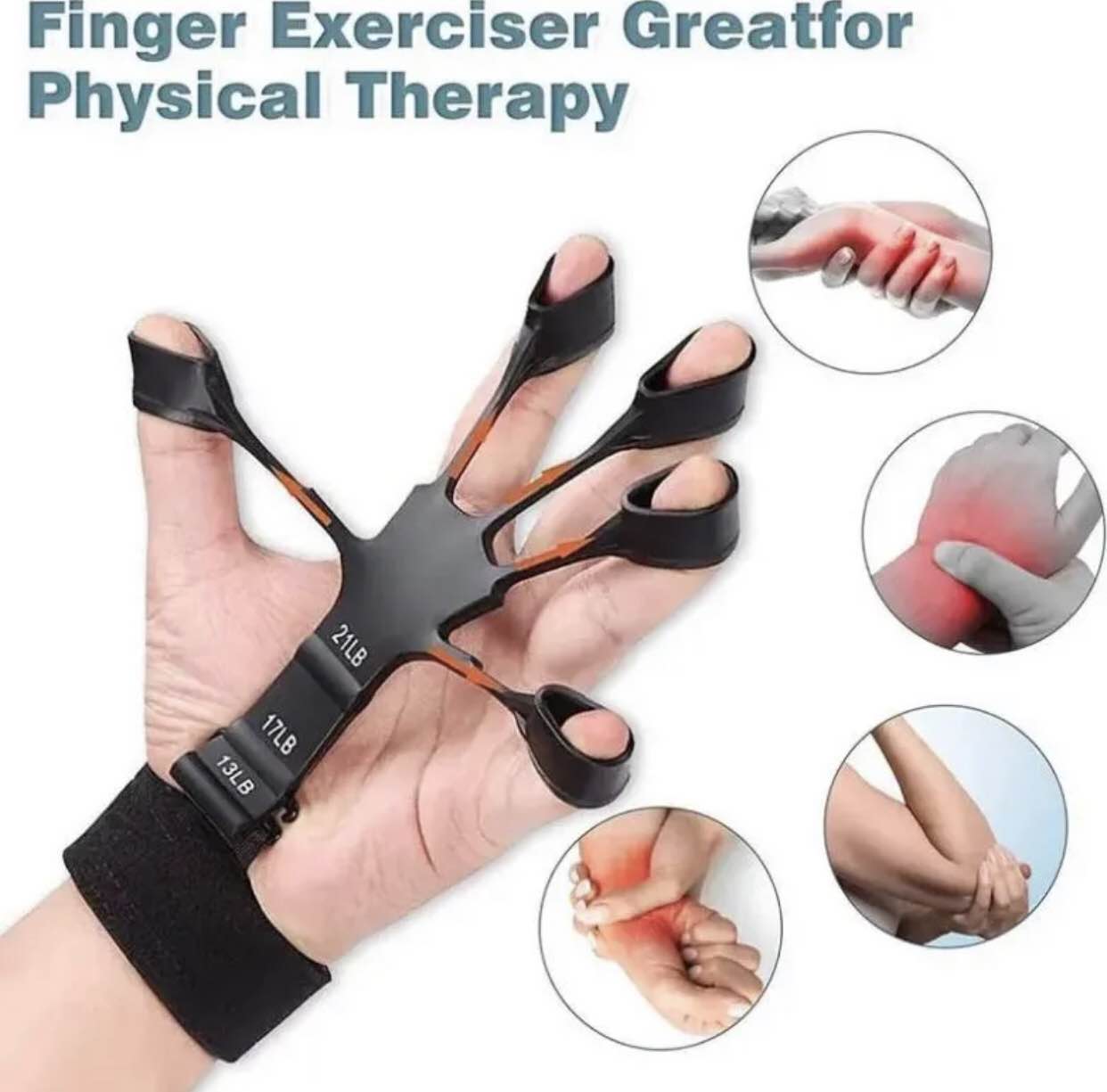 Finger Gripper 21 LBS Finger Strengthener Finger Gripper 6 Resistant Level Finger Exerciser Hand Strengthener for Patients Strength Traning..