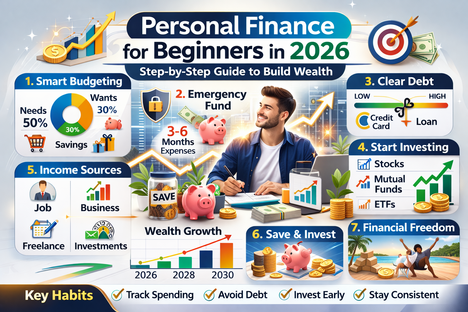 Personal Finance for Beginners in 2026 – Step-by-Step Guide to Budgeting, Saving & Building Wealth