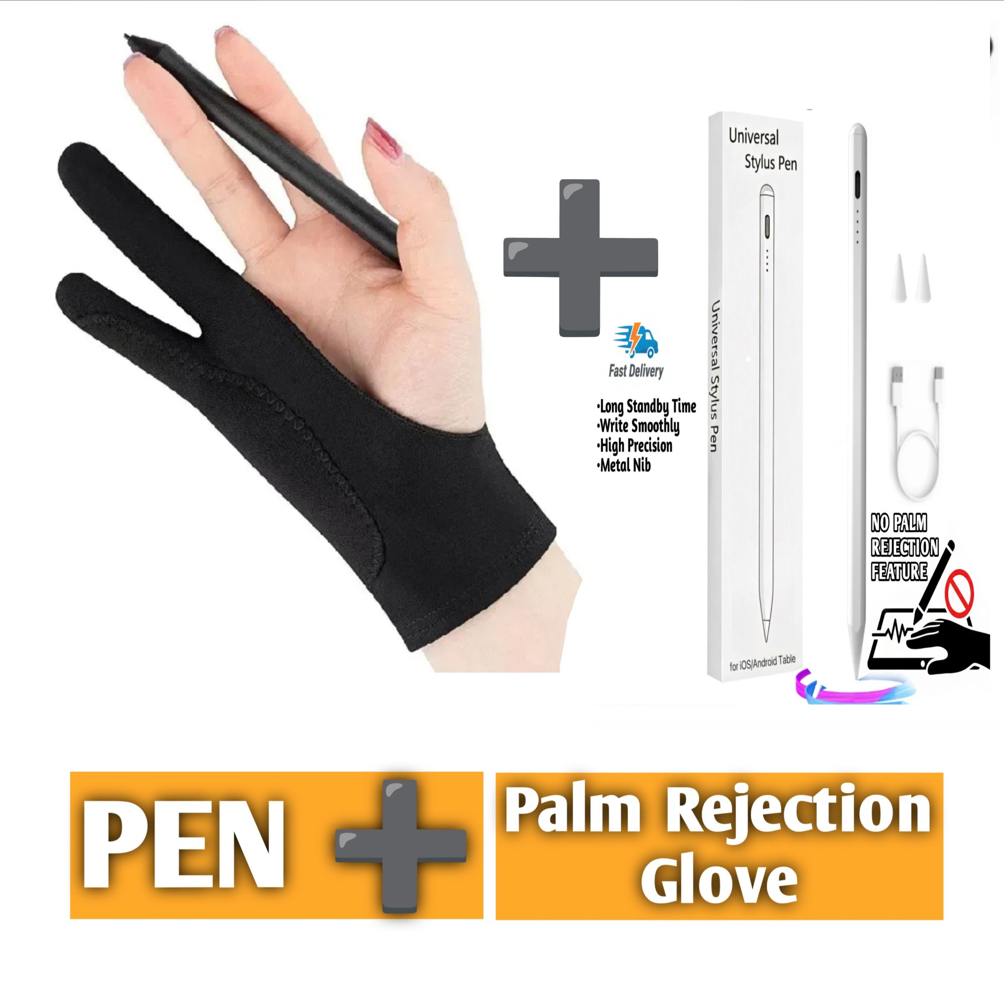 Universal Stylus Pen For All Touchscreen Devices | High Precision Metal Tip | Rechargeable | Long Battery | Compatible with lpad Android & Windows Touch Devices