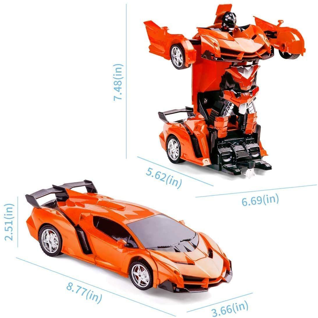 Transformer Car Remote/Control Robot Car.Independent 2.4G Robot Deformation RC Car Toy with One Key Transformation & 360 Speed Drifting 1:18 Scale