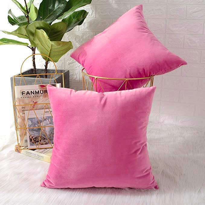 Plain Velvet Cushion Covers 16"×16" Inches By Ayat Bedding