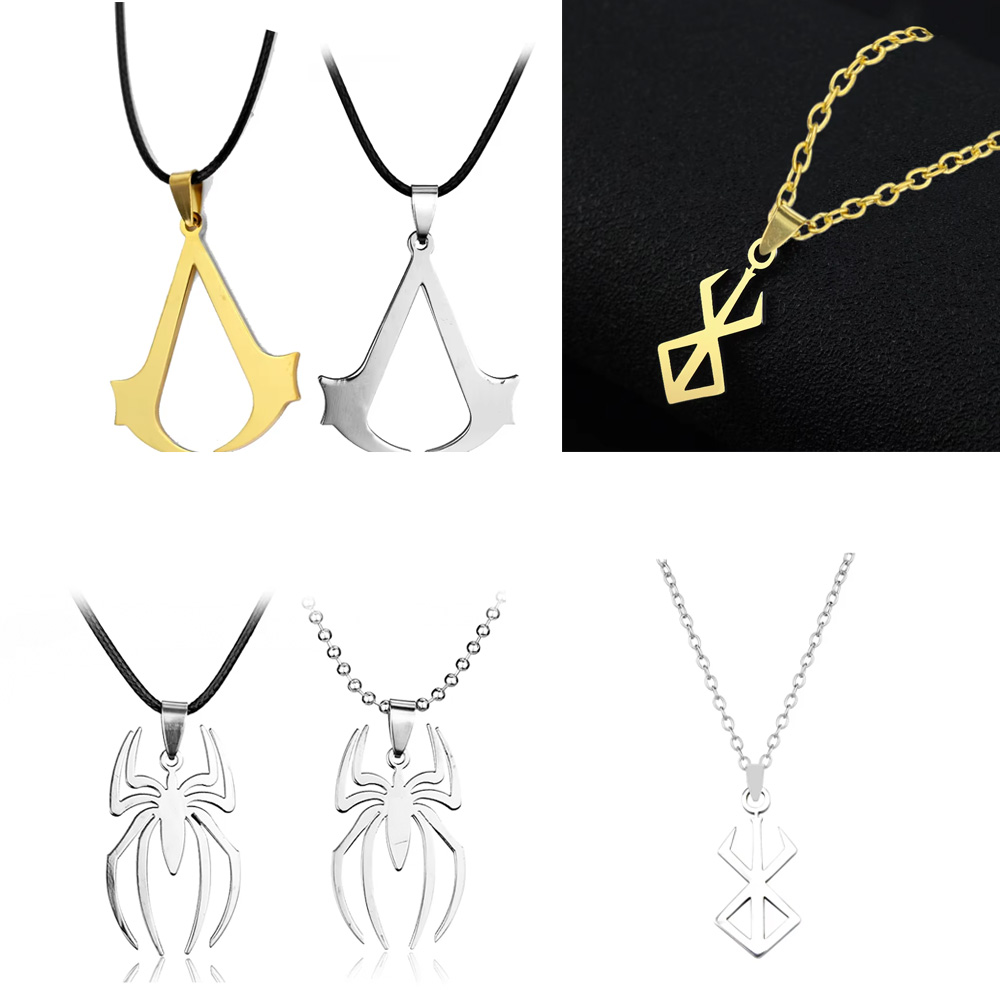 Hip Hop Spider&Assassin& Anime Berserk Charm Pendant For Men Boy Stainless Steel Jewelry 