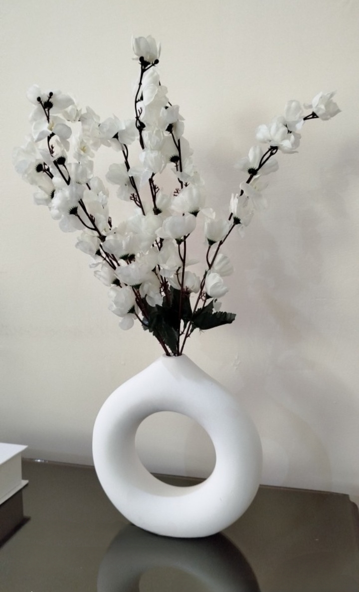 Donut Vase for Home Decor Minimalist Ceramic Living Room Decoration
