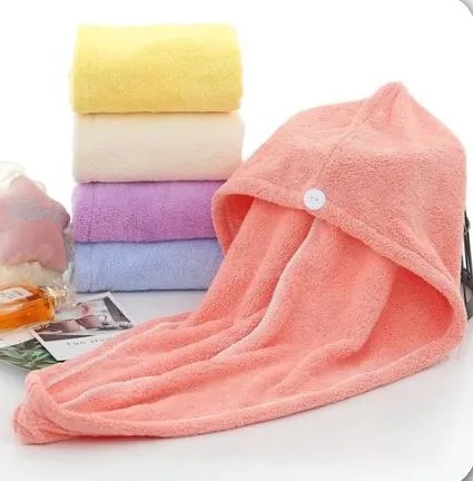 Quick Dry Bath Hair Drying Towel Head Wrap Hat Super Absorbent Shower Cap For Women And For Girls (Randem Colors)