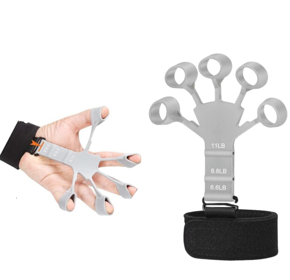 Hand Finger Gripper - Grey Finger Gripper - Exerciser 3 Resistant Level Gripper - Finger Exerciser for Guitar Players - Hand Strengthener - Veins Finger Exerciser