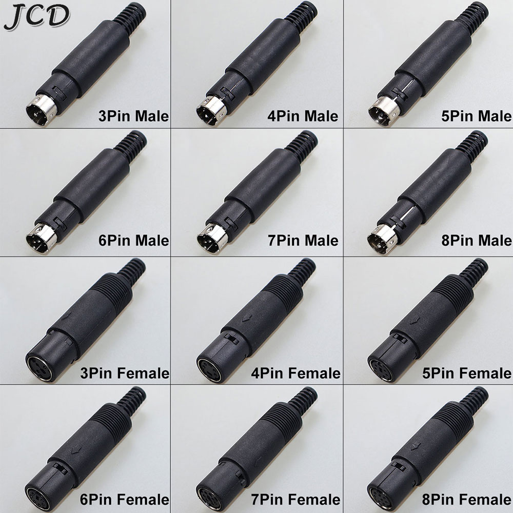 1-5pcs Mini DIN Plug 3/4/5/6/7/8 PIN Chassis Cable Mount Male Female Socket 3-8Pin Welding Wire Terminal Mini PS2 Male Connector