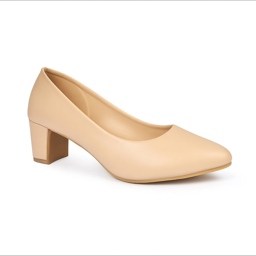 Fashion Women Block Heel Pumps - Ultra Soft Heeled Court Shoes, Comfortable & Stylish, Available in Multiple Sizes and Colors
