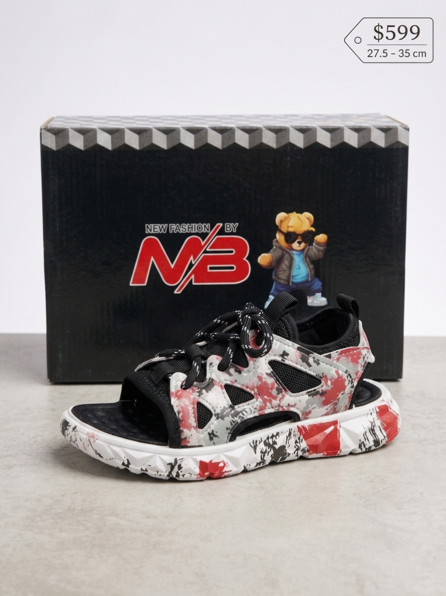 Kids Trendy Graffiti Print Sports Sandals – Stylish & Comfortable Open-Toe Shoes for Boys