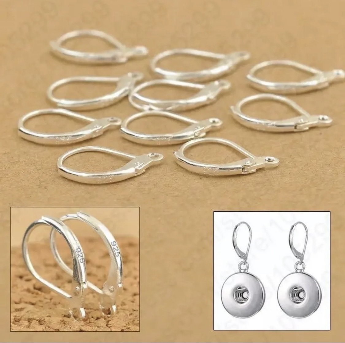 10Pcs and 20Pcs Stainless Steel French Earring Hook Earwire DIY Earrings Clasp Fitting Base for Jewellery Making Diy Accessories and Others