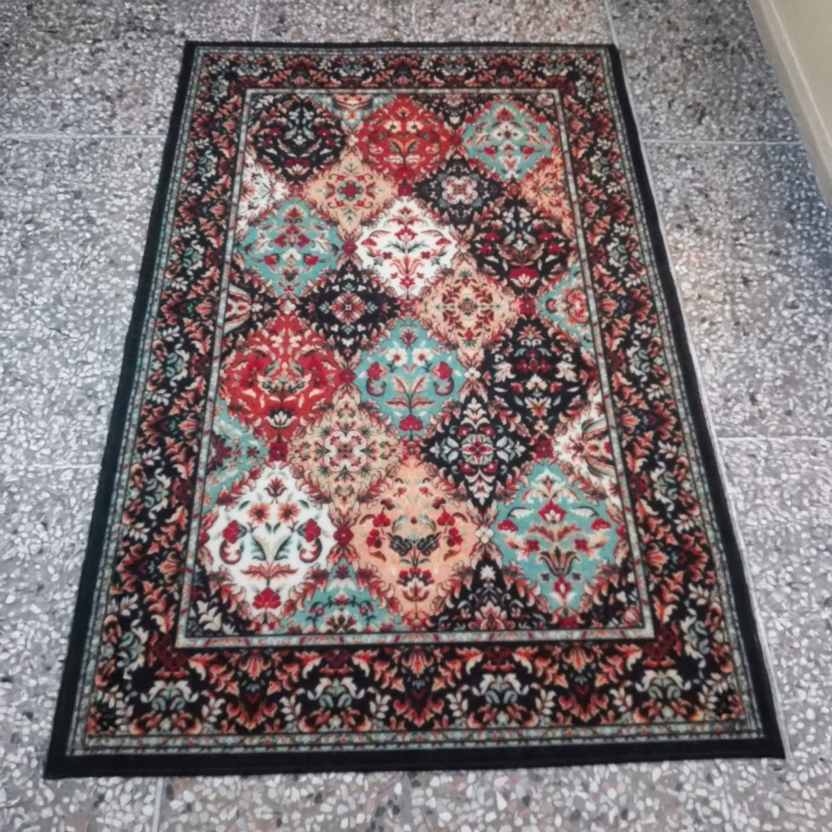 Polyester Microfiber Center Carpet Rectangle 4ft x 6ft Multi Color