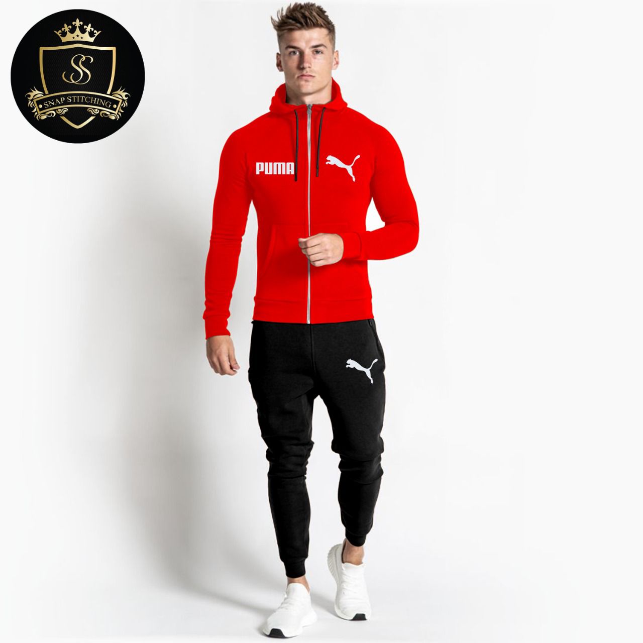 Red and black puma tracksuit