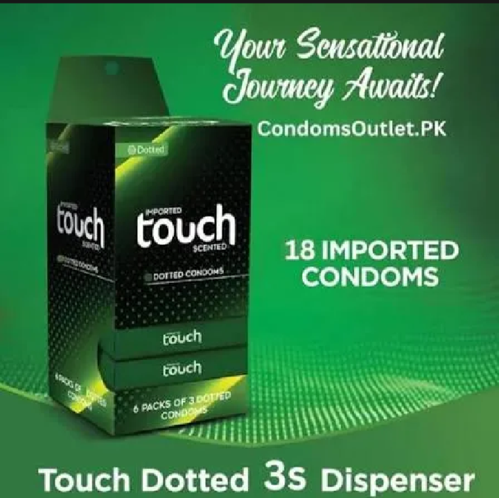 Touch dotted touch green condoms pack of 3×6 total 18 condoms