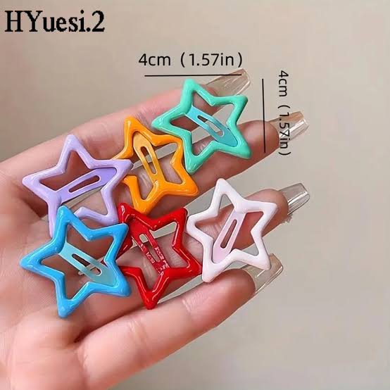 cute star pins in random for small girls/korean mini stars pins/candy colour  star hair pins