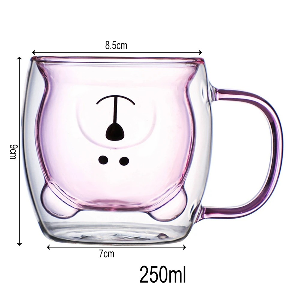 250Ml Cute Bear Double-Layer Coffee Mug