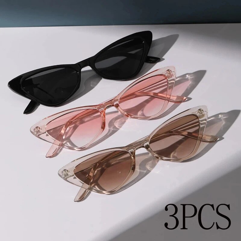 Pairs Per Set Small Cat Eye Sunglasses Women Cute Skinny Cat Eye