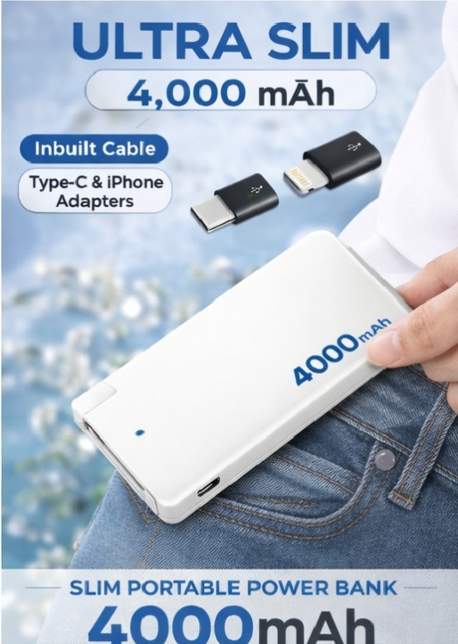 4000 mah power bank pocket size  small Size