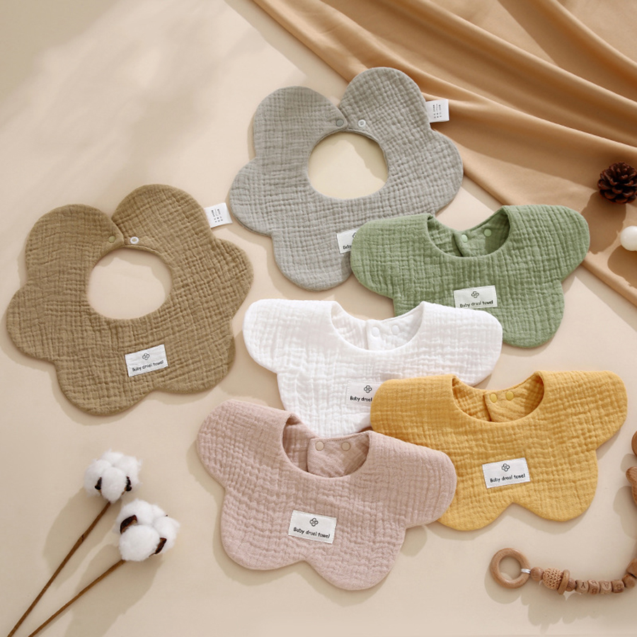 1pcs Cotton Soft Baby Bibs Solid Color Infant Bib Newborn Burp Cloths Bandana Scarf for Kids Boy Girls Feeding Saliva Towel