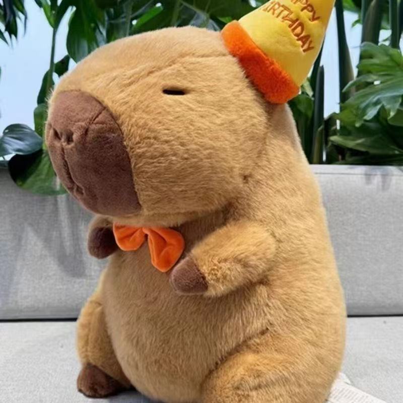 Capybara Plush Toy Set Mommy with 4 Little Capibaras Capibala Plushie Dolls Stuffed Animal Pillow Turtle Backpack Car Decor