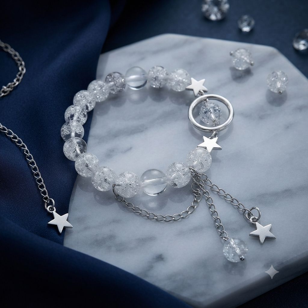 Luxury Handcrafted princess star charms Bracelet,Elegant Minimalist Jewelry for Women & Girls,Aesthetic korean Jewelry,Party Wear Bracelet,Charm Bracelet,Handcrafted adjustable Bracelet for Girls,Galaxy Bracelet,Trending Accessories,Gift for minimalists,