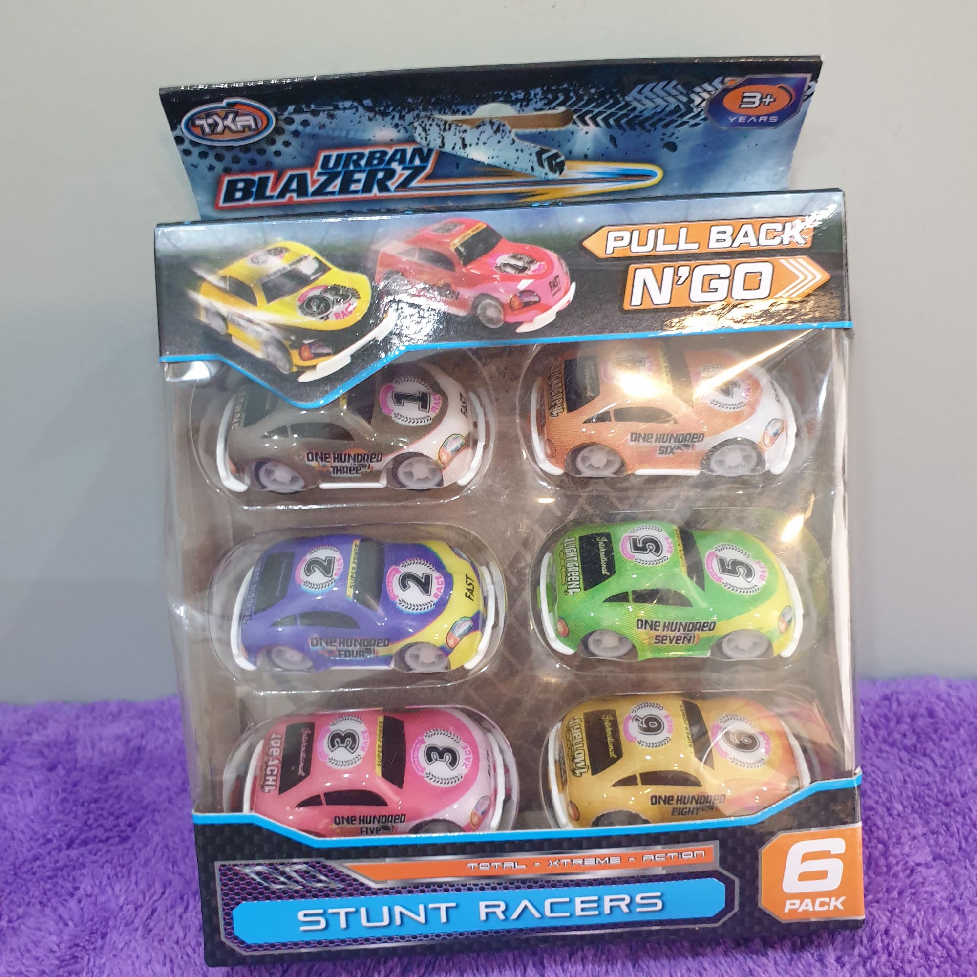 Round Pull Back Racers Urban Blazerz Pull Back N 'go 6 Pack Friction Stunt Racers Toys Boys ...