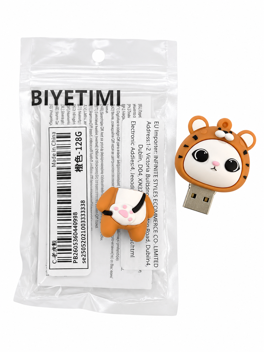 BIYETIMI Cartoon Mini 128GB 2.0 USB Flash Drive
