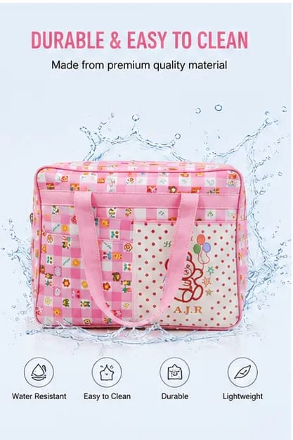 Baby Diaper Bag Large Capacity | Multi Pocket Maternity Bag | Baby Travel Organizer | Cartoon Printed Mother Bag | 4 Colors Available